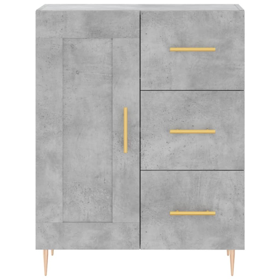 Aparador alto madera contrachapada gris hormigón 69,5x34x180