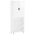 Aparador alto madera contrachapada blanco brillo 69,5x34x180