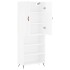 Aparador alto madera contrachapada blanco brillo 69,5x34x180