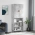 Aparador alto madera contrachapada gris hormigón 69,5x34x180