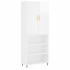 Aparador alto madera contrachapada blanco brillo 69,5x34x180
