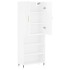 Aparador alto madera contrachapada blanco brillo 69,5x34x180