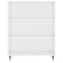 Aparador alto madera contrachapada blanco brillo 69,5x34x180