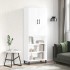 Aparador alto madera contrachapada blanco brillo 69,5x34x180