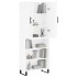 Aparador alto madera contrachapada blanco brillo 69,5x34x180