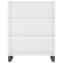 Aparador alto madera contrachapada blanco brillo 69,5x34x180