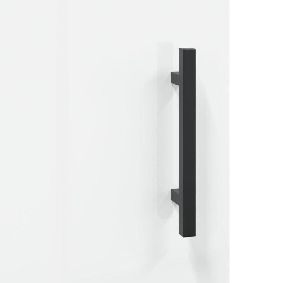 Aparador alto madera contrachapada blanco brillo 69,5x34x180