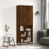 Aparador alto madera contrachapada marrón roble 69,5x34x180