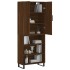 Aparador alto madera contrachapada marrón roble 69,5x34x180
