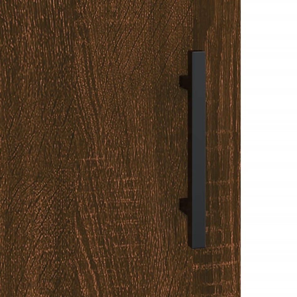 Aparador alto madera contrachapada marrón roble 69,5x34x180