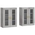 Armarios de pared 2 uds madera de ingeniería gris