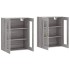 Armarios de pared 2 uds madera de ingeniería gris