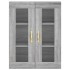 Armarios de pared 2 uds madera de ingeniería gris