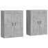 Armarios de pared 2 uds madera de ingeniería gris