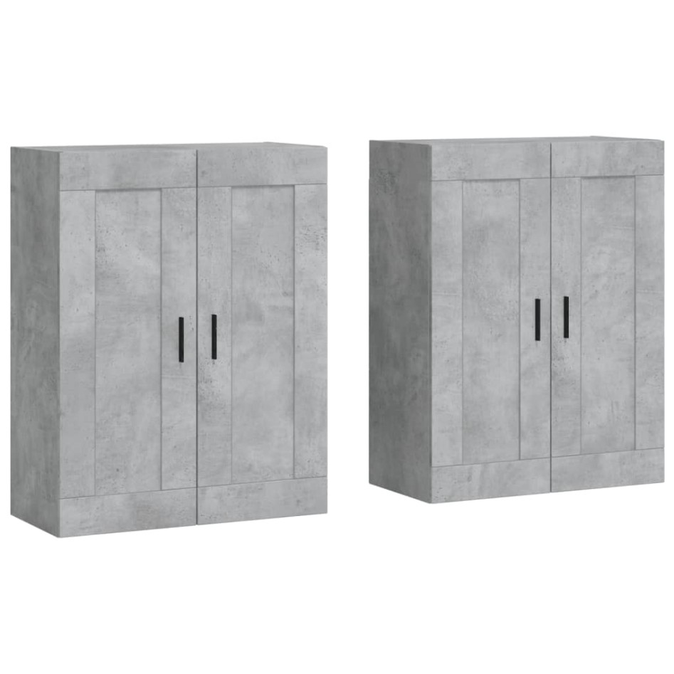Armarios de pared 2 uds madera de ingeniería gris