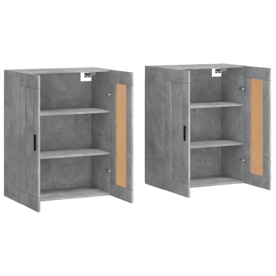 Armarios de pared 2 uds madera de ingeniería gris