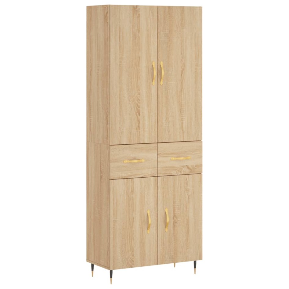 Aparador alto madera contrachapada color roble 69,5x34x180