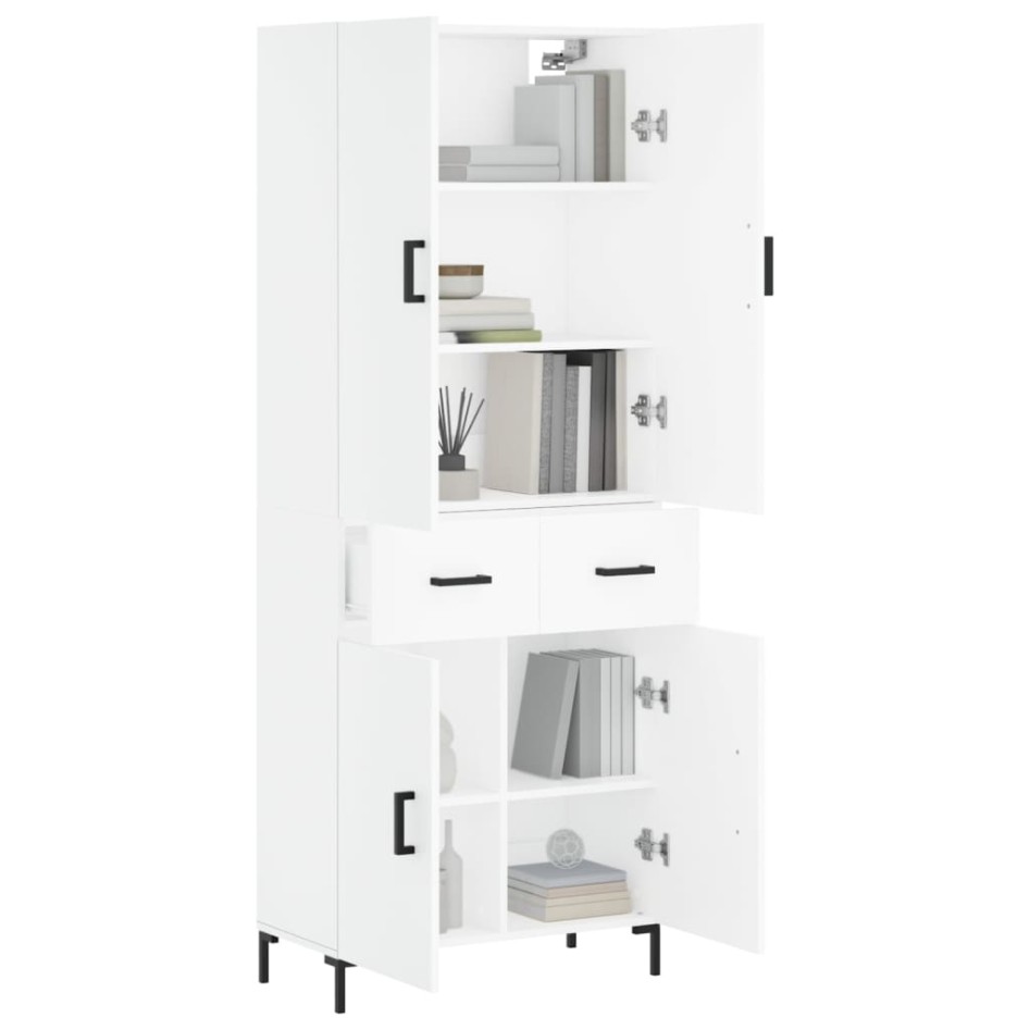 Aparador alto madera contrachapada blanco 69,5x34x180