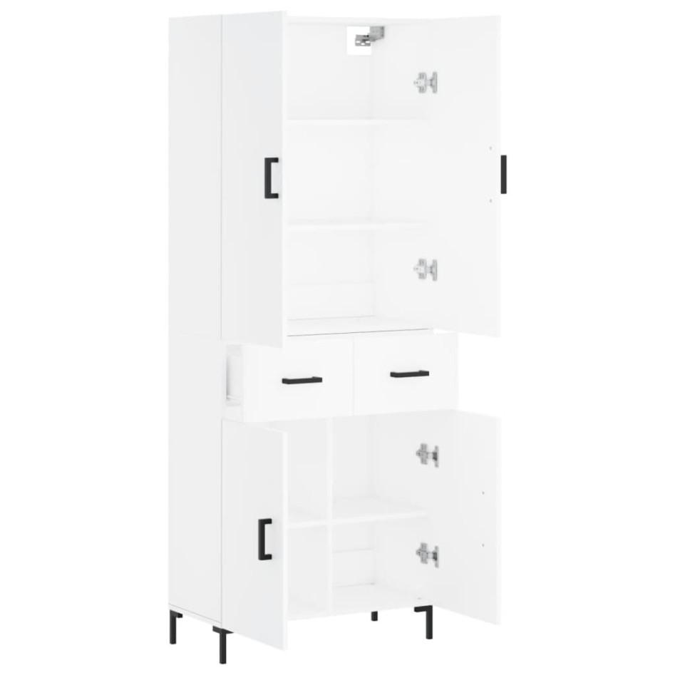 Aparador alto madera contrachapada blanco 69,5x34x180
