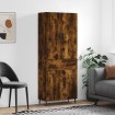 Aparador alto madera contrachapada roble ahumado 69,5x34x180 cm