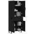 Aparador alto madera contrachapada negro 69,5x34x180
