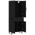 Aparador alto madera contrachapada negro 69,5x34x180