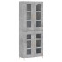Aparador alto madera contrachapada gris hormigón 69,5x34x180