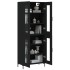 Aparador alto madera contrachapada negro 69,5x34x180