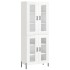 Aparador alto madera contrachapada blanco brillo 69,5x34x180