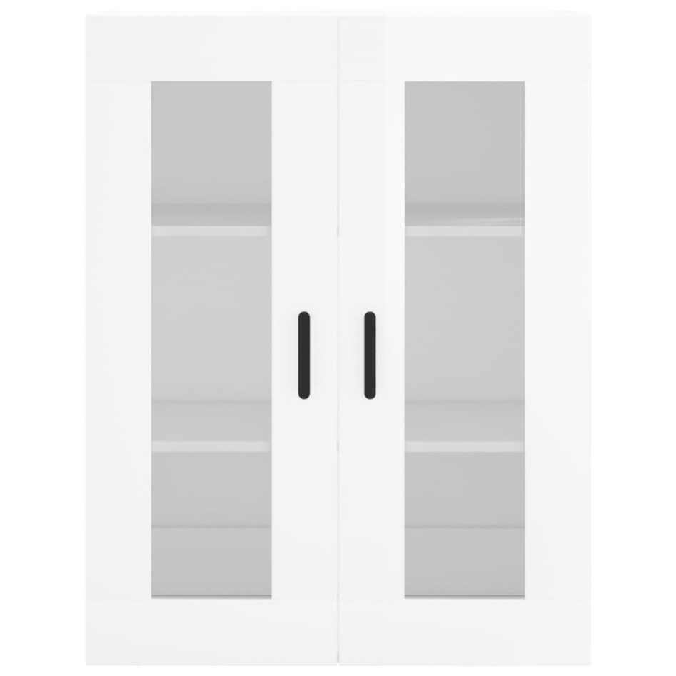 Aparador alto madera contrachapada blanco brillo 69,5x34x180