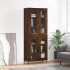 Aparador alto madera contrachapada marrón roble 69,5x34x180