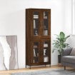 Aparador alto madera contrachapada marrón roble 69,5x34x180 cm