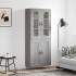 Aparador alto madera contrachapada gris sonoma 69,5x34x180