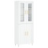 Aparador alto madera contrachapada blanco brillo 69,5x34x180