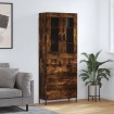 Aparador alto madera contrachapada roble ahumado 69,5x34x180 cm