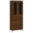 Aparador alto madera contrachapada marrón roble 69,5x34x180