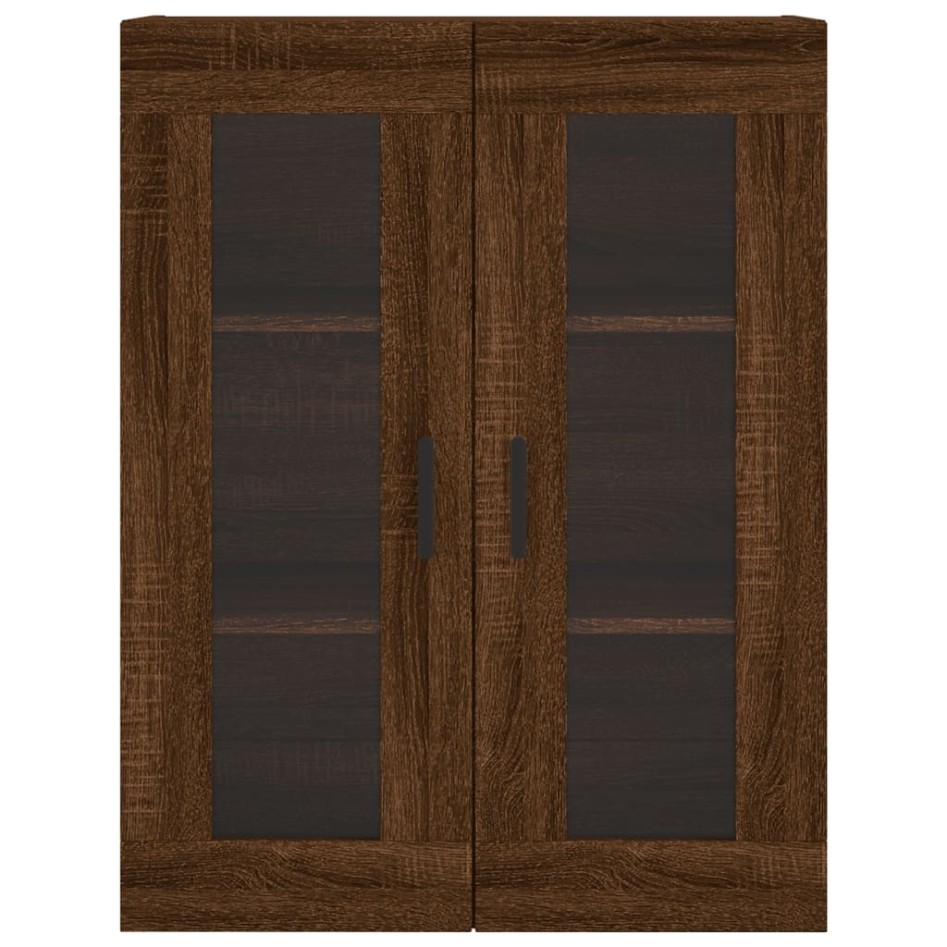Aparador alto madera contrachapada marrón roble 69,5x34x180