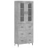 Aparador alto madera contrachapada gris hormigón 69,5x34x180