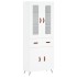 Aparador alto madera contrachapada blanco 69,5x34x180