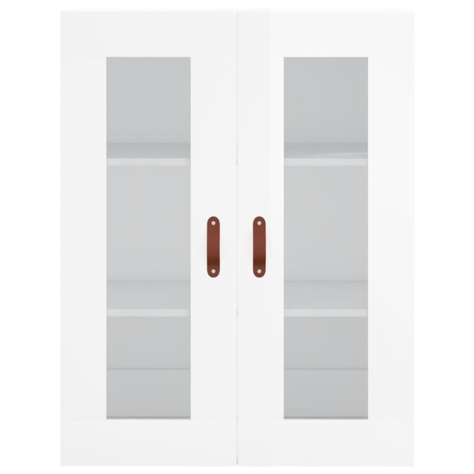 Aparador alto madera contrachapada blanco brillo 69,5x34x180