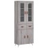 Aparador alto madera contrachapada gris sonoma 69,5x34x180