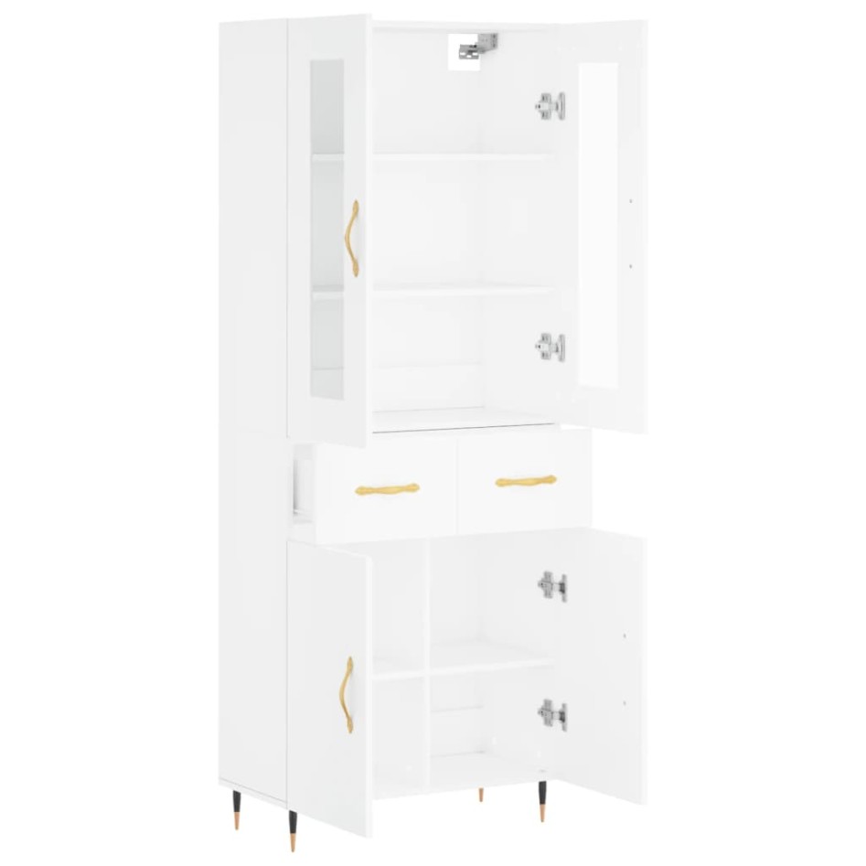 Aparador alto madera contrachapada blanco 69,5x34x180