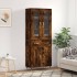 Aparador alto madera contrachapada roble ahumado 69,5x34x180