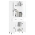Aparador alto madera contrachapada blanco brillo 69,5x34x180
