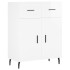 Aparador alto madera contrachapada blanco brillo 69,5x34x180