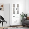 Aparador alto madera contrachapada blanco 69,5x34x180 cm