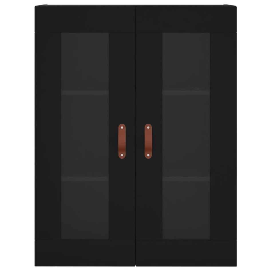 Aparador alto madera contrachapada negro 69,5x34x180