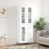 Aparador alto madera contrachapada blanco brillo 69,5x34x180
