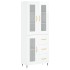 Aparador alto madera contrachapada blanco brillo 69,5x34x180