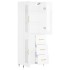 Aparador alto madera contrachapada blanco brillo 69,5x34x180